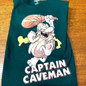 80s iconic characters, Captain Caveman, large men’s t shirt